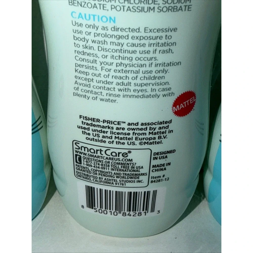 Fisher-Price Hello Bathtime Baby Body Wash Paraben Dye‎ Free 10oz 3 Pack